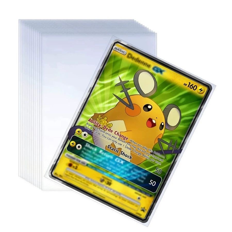 Collector Card Sleeve - 100 قطعة أكمام بطاقات الألعاب شفافة