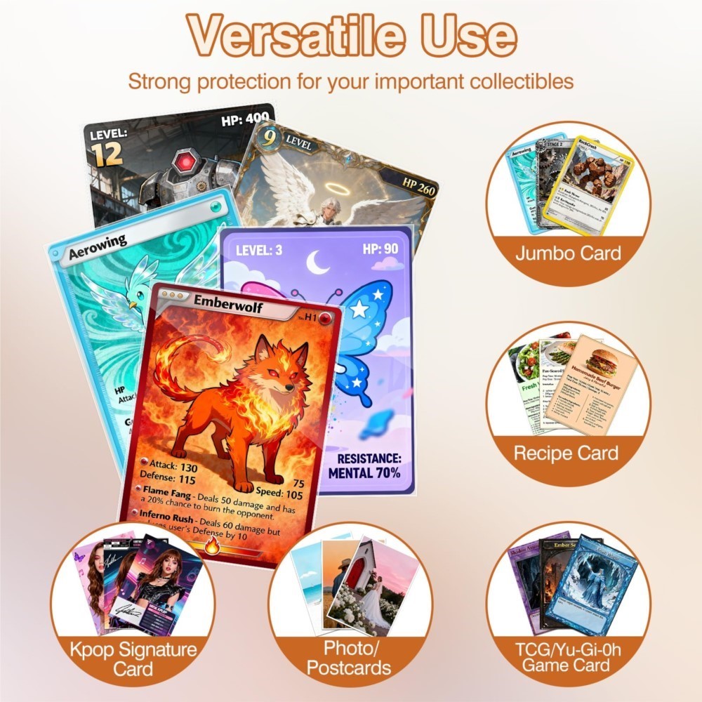 50-250 قطعة من أغلفة البطاقات  - مراجعة Collector Card Sleeve وسعره